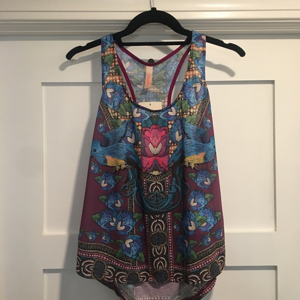 Lezalez Floral Racerback Tank w/great pattern